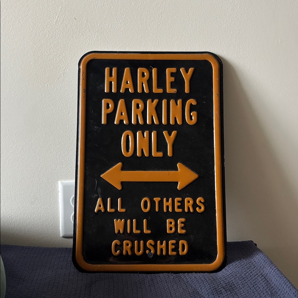 Harley-Davidson Black and Orange Wall Sign